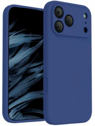 Premium Liquid Silicone Protective Case with All - Round Camera Protection and Soft Anti - Scratch Microfiber Lining - iPhone 17 Pro (Deep Blue)