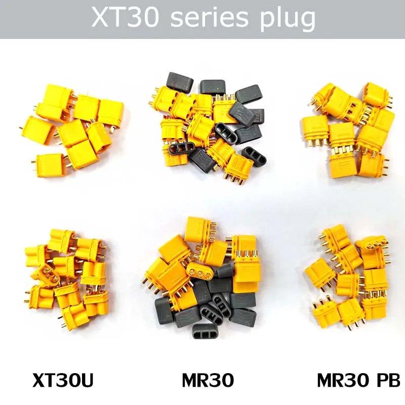 10 Paia Connettori Amass XT30U Aggiornati, 2mm Banana Plug, Oro, Per Batterie RC Lipo FPV