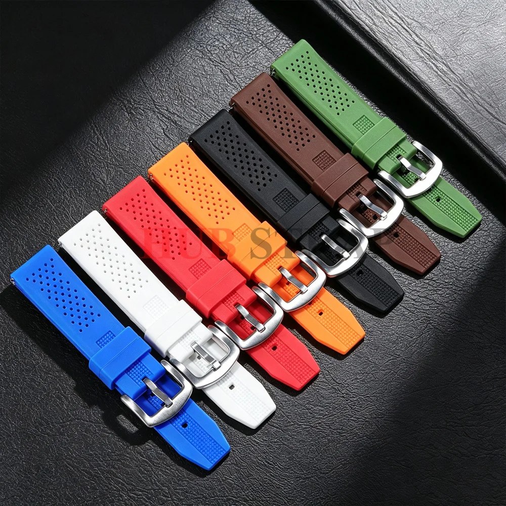 Breathable Silicone Quick Release Watch Strap - Universal Fit, Soft Rubber Wristband