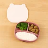 Cartoon Bear Baby Weaning Dishes BPA-Free Portable Toddler Feeding Tableware Anti-Slip with Lid Children's Tableware