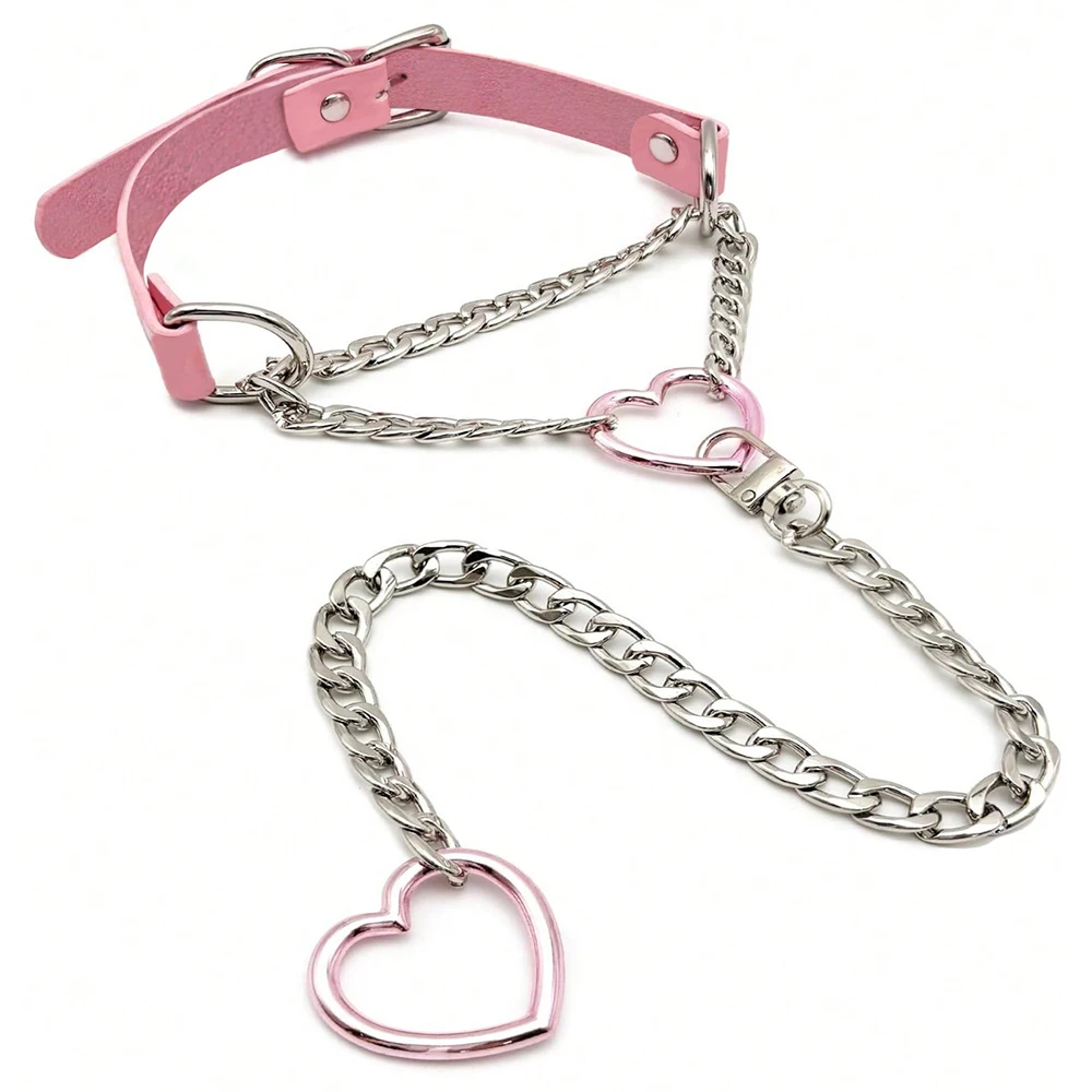 Punk Heart Necklace styled as a bold accessory for party and costume looks