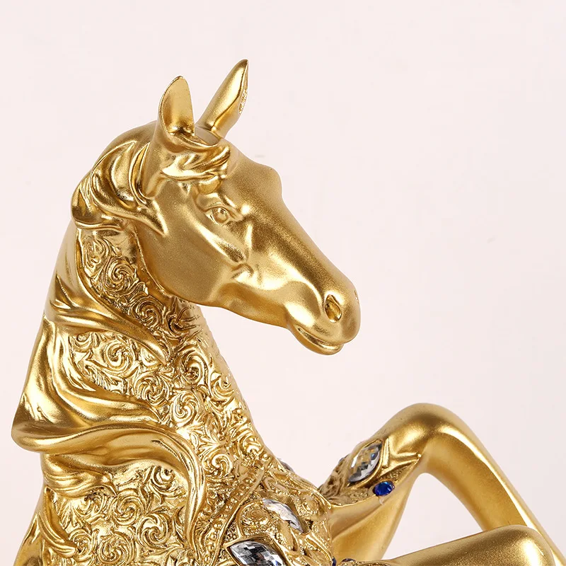 Chinese Home Decor Horse Statue Immediate Wealth Success Victory Entryway Bar Cabinet Ornament New Year Gift for Business Office