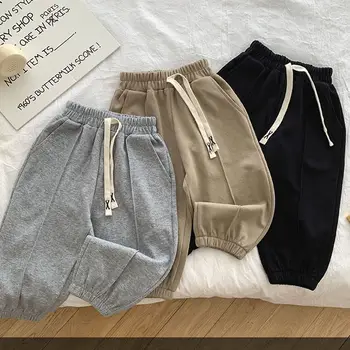 Autumn Infant Babys Boys Sweatpants Cotton Solid Drawstring Toddler Boys Jogger Pants Loose Elastic Wasit Kids Boys Sports Pants 1