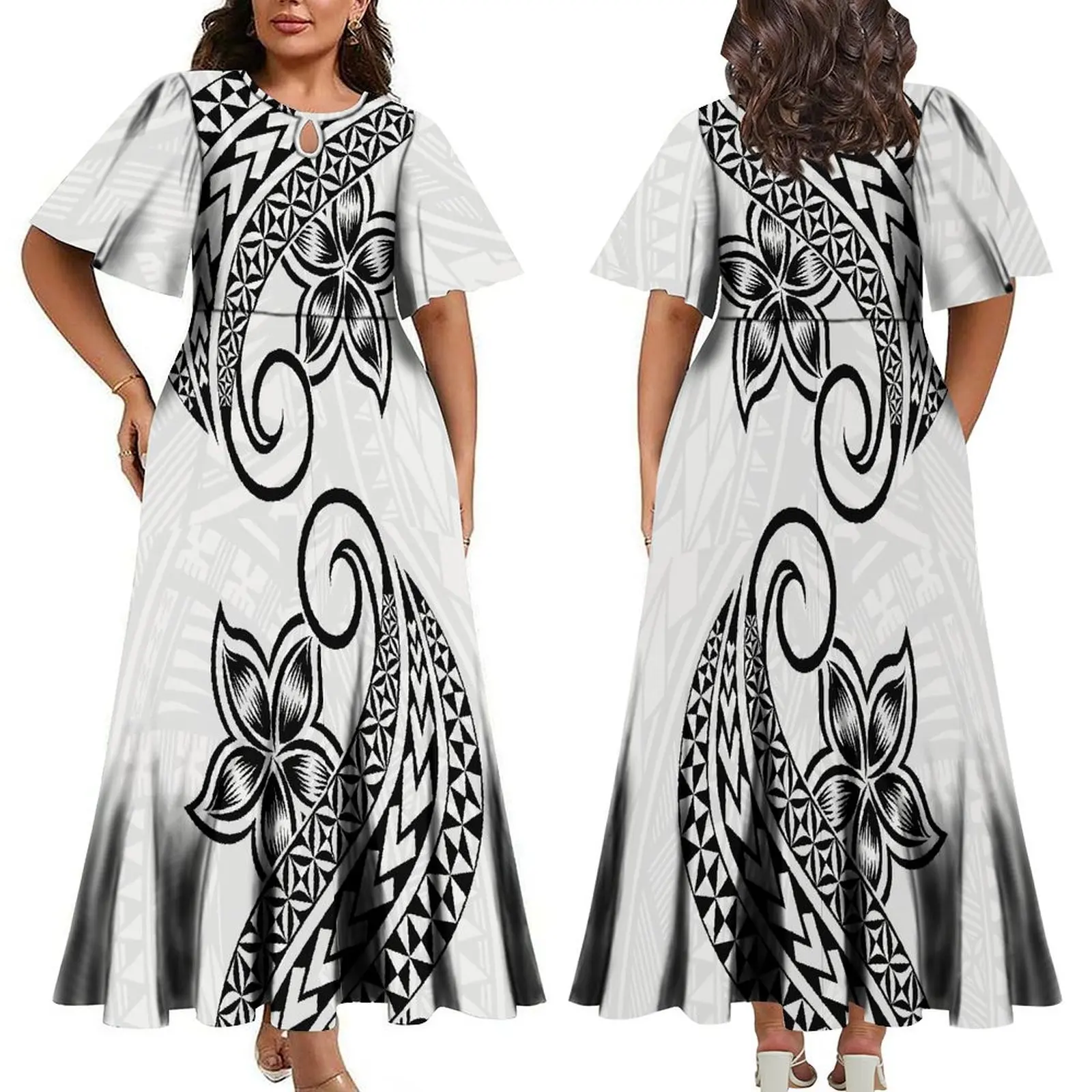 

Женское платье ретро этнический дизайн платье Пушистый Большой Подол платье пользовательское полинезийское длинное платье Лето 2023 новое длинное платье