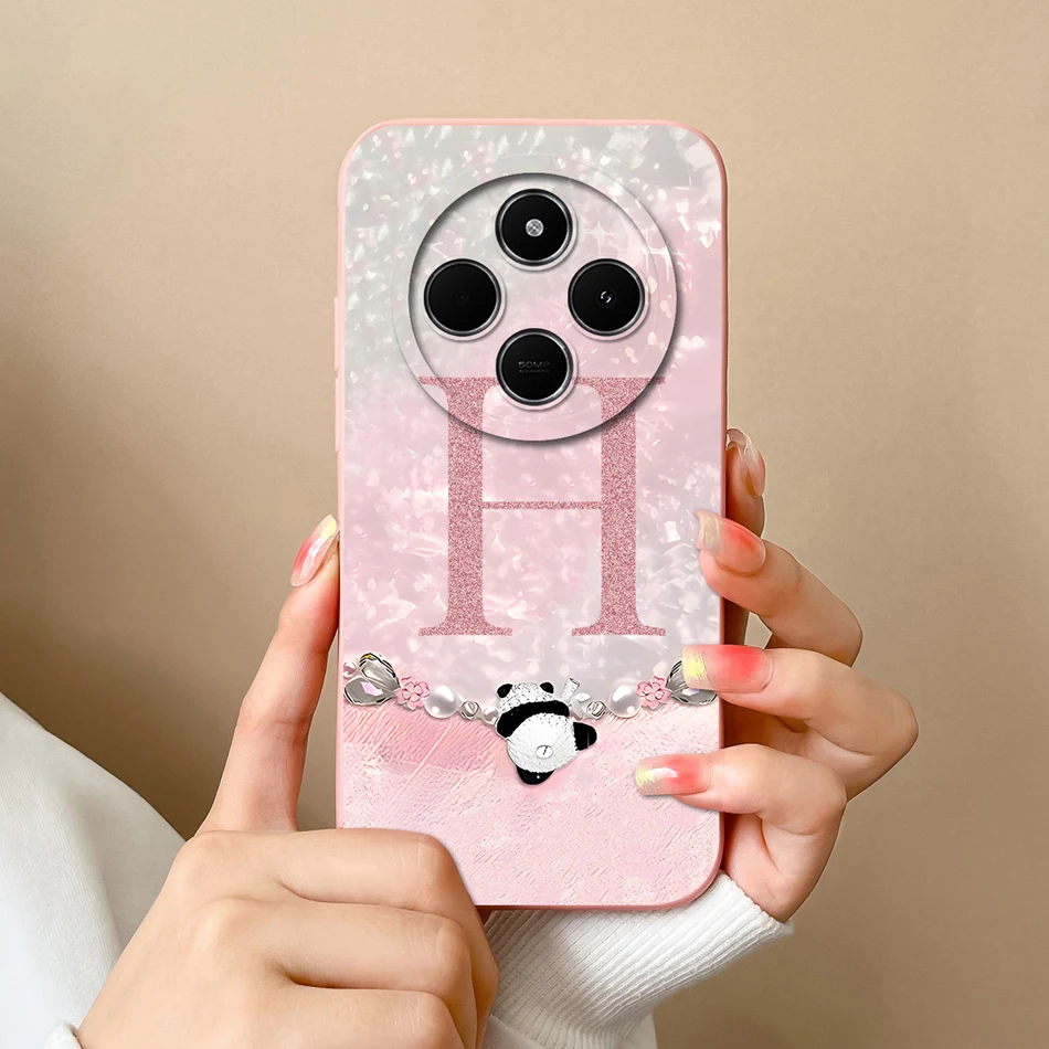 Wave Light Letters Phone Cover - Soft Liquid Silicone Anti-Drop Case in Elegant Design