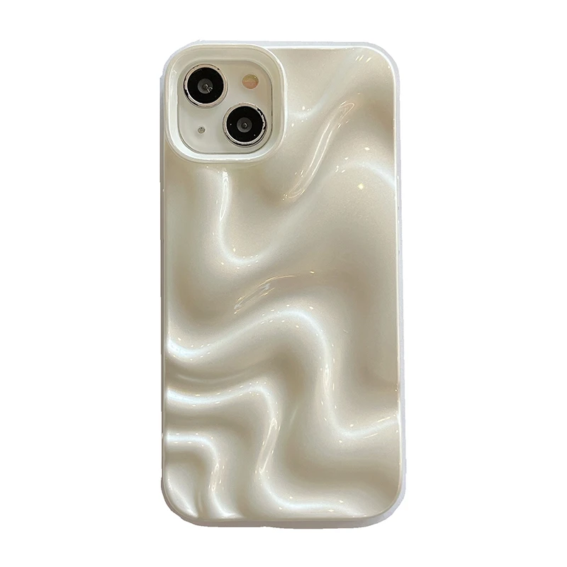 Stylish 3D Bump Wave Shiny Pink Shockproof Phone Case