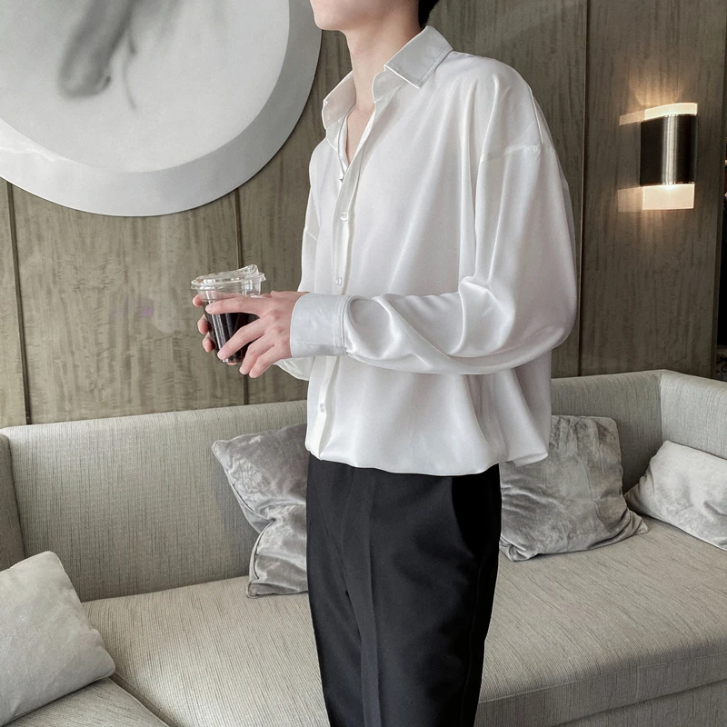 

Solid Color Shirt Men Casual Oversize Unisex Long-Sleeved Streetwear Shirt Autumn Tops Korean Loose Fashion Shirts Camisas