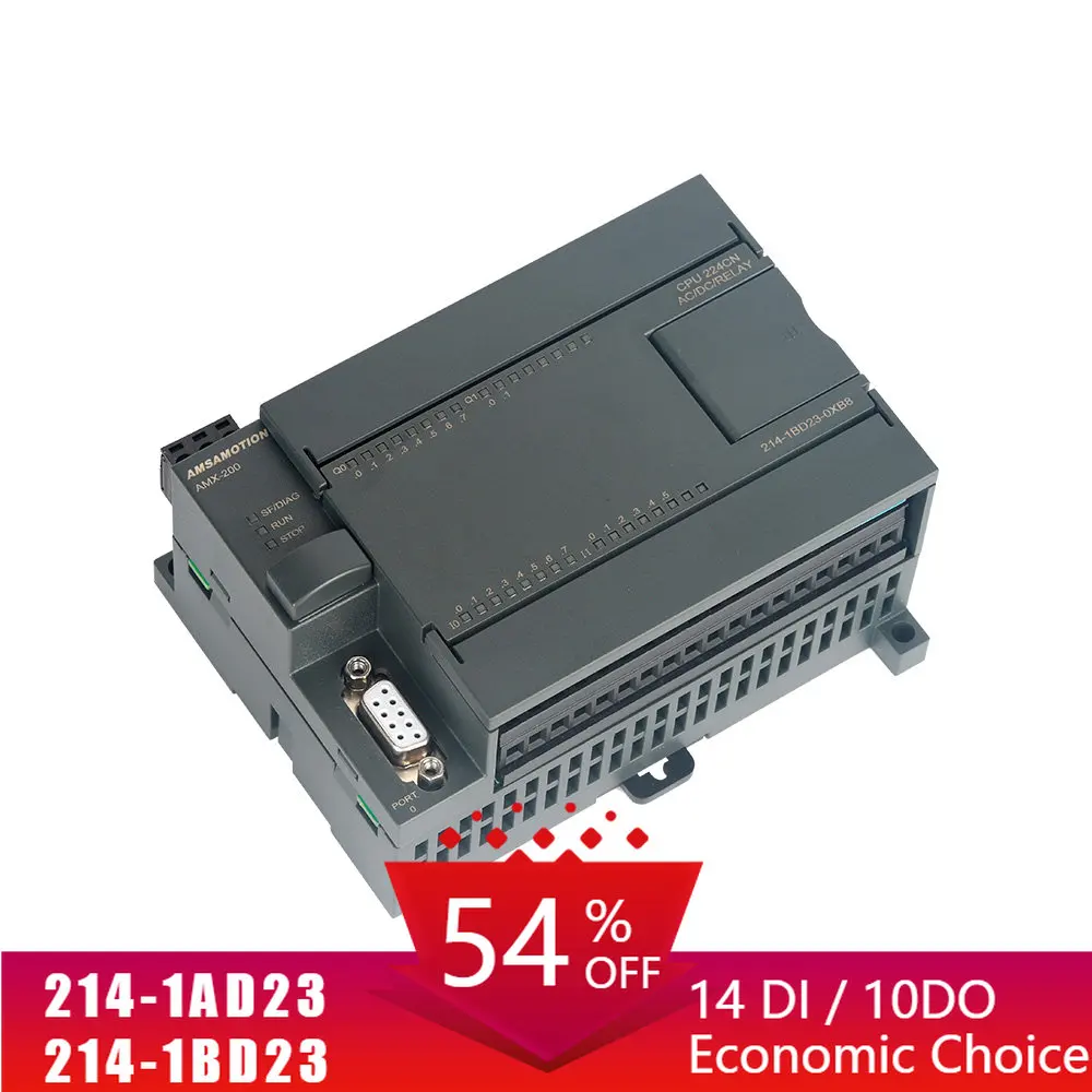 

SALE CPU224CN Replace for Siemens S7-200 PLC 6ES7 214-1AD23-0XB8 Transistor 1BD23 RELAY 14I 10O for SIMATIC CPU224XP RS485 PPI