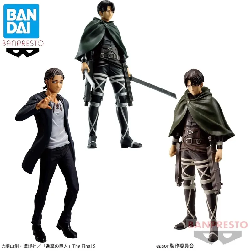 

Original Genuine Banpresto Attack On Titan Figure Eren Jaeger Levi Ackerman Figure Anime Model Collectible Boxed Dolls Toy Gift