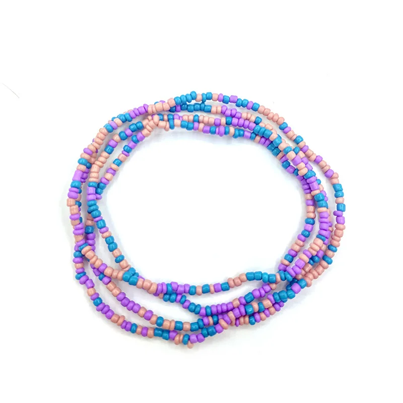 Amagogo Bauchketten Set 2-tlg - Afrikanische Perlen Taille Kette Böhmisch 80cm