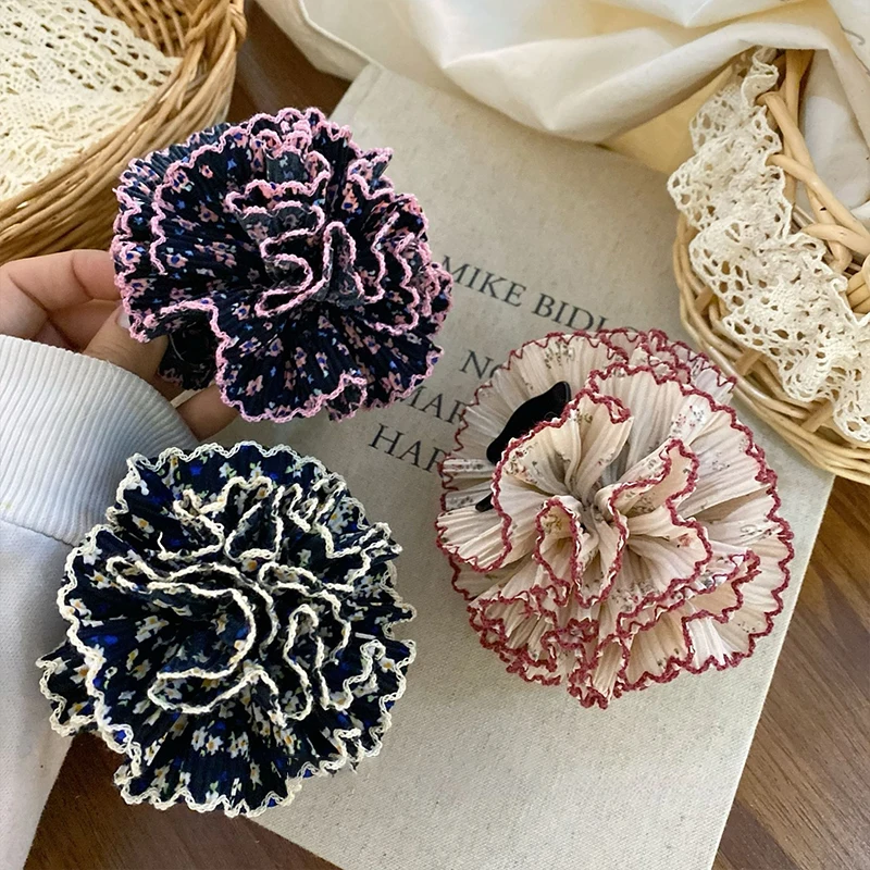 1 Stück Romantische Blumen-Hortensien-Blumenklammer, mittelgroße, sanfte und süße Haarspange für Damen, für den Hinterkopf