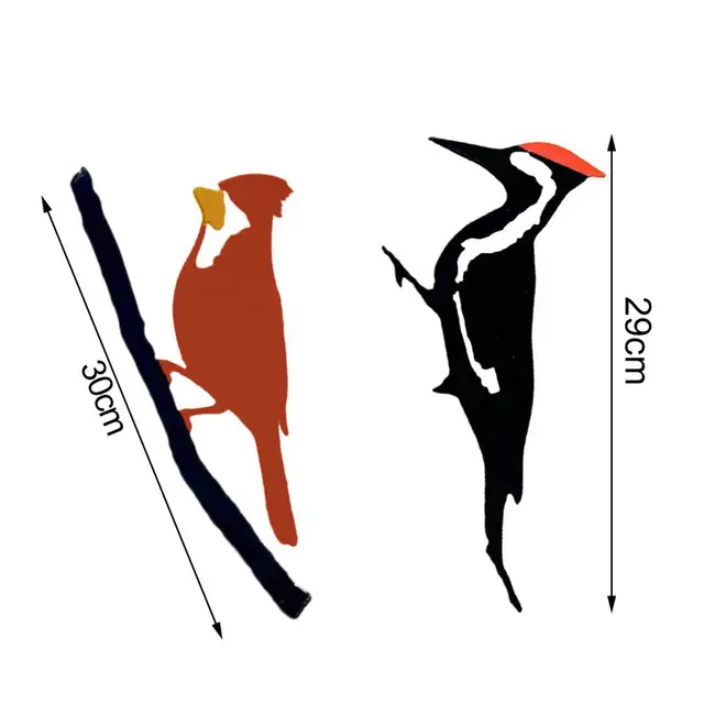 Elegáns Kerti Téttervezés Pileated Madár Rozsdás Üreges Plug-In Szobor Fa Tét Harkály Dekoráció - Image 6