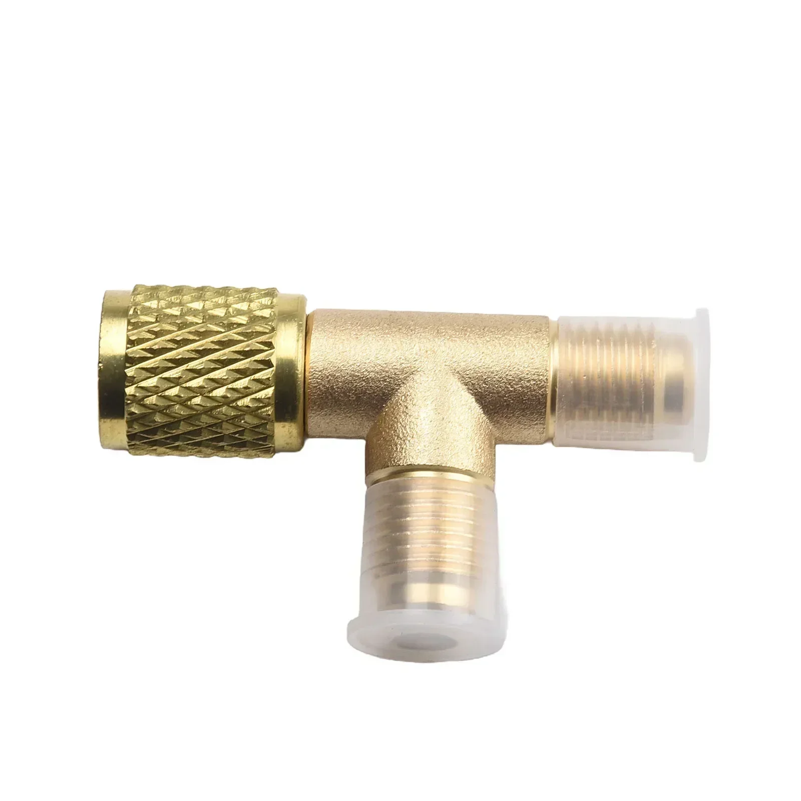 Quick Coupler Tee Adapter Valve Core Tee Adapter Brass 1/4in SAE Air Conditioning Interface 1x Fits R22 R12 R134