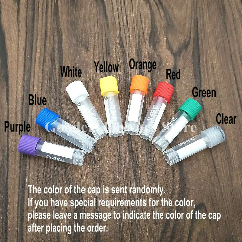 50pcs 1.8ml Plastic Screw Mouth Freeze Pipe with Leakproof Washer,Transparent Graduated Cryovial,Reagent Storage Tube