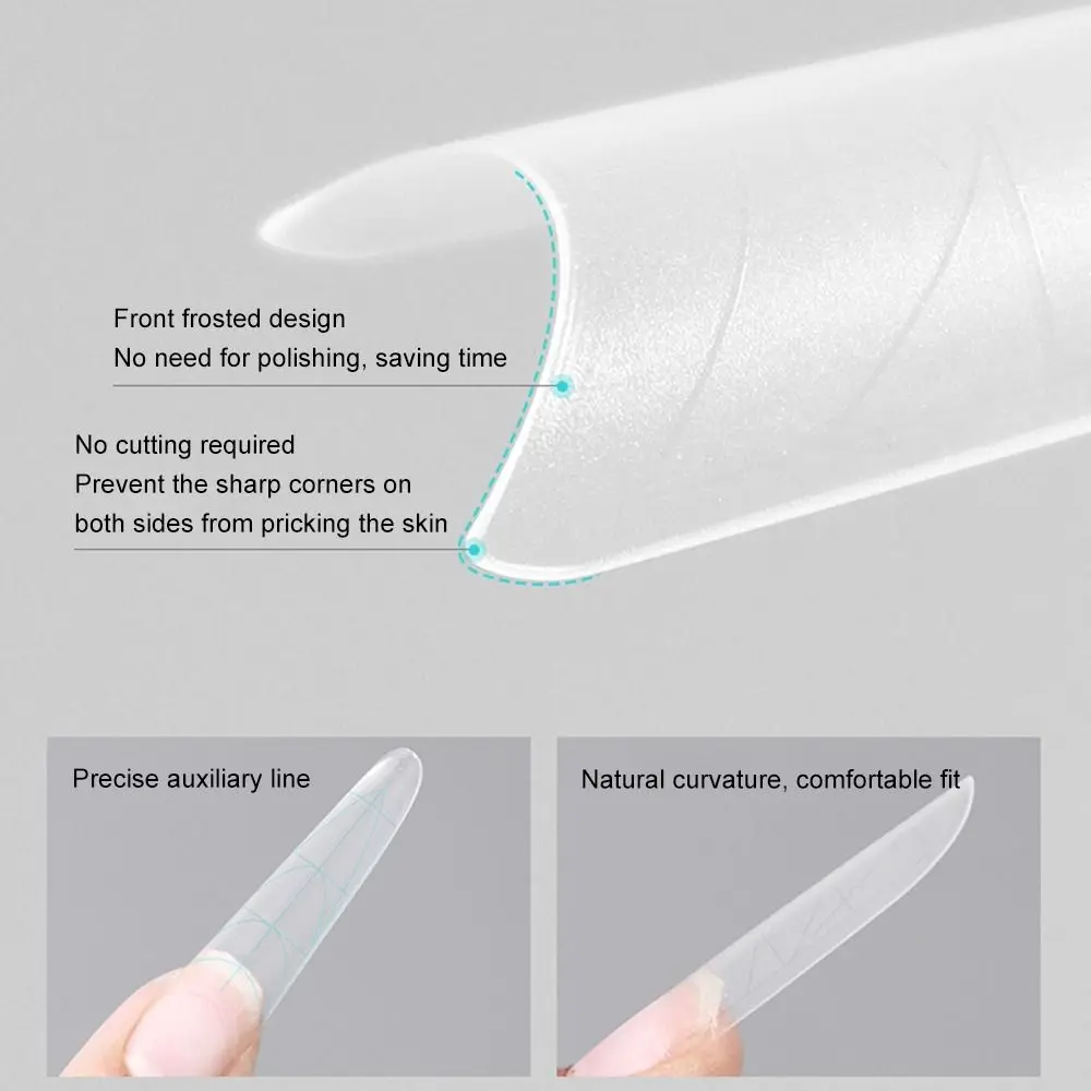 Traceless 100/360pcs False Nails Ultra-Thin No-Trace Nail Patch Long Oval Scratch Free Nail Art Tools Scale Line
