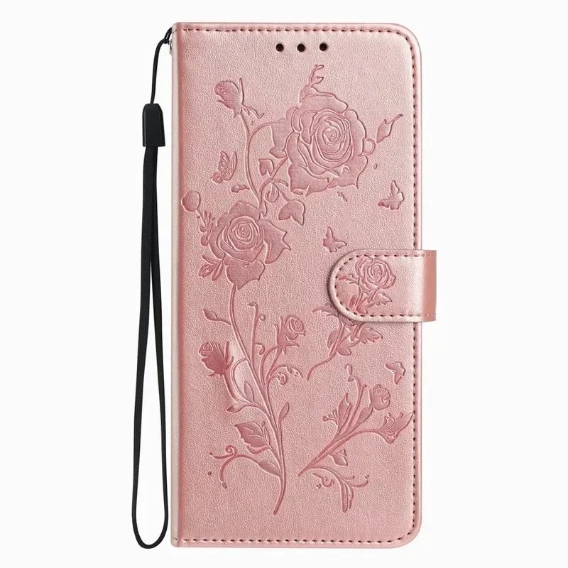 Elegant Rose Flower Wallet Phone Case Cover #OHB