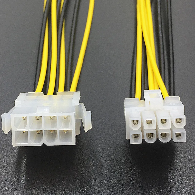 8Pin Male to Female CPU Motherboard Power Supply Cable Extension Cord Connector 8 pin male to female cable Computer Accessories