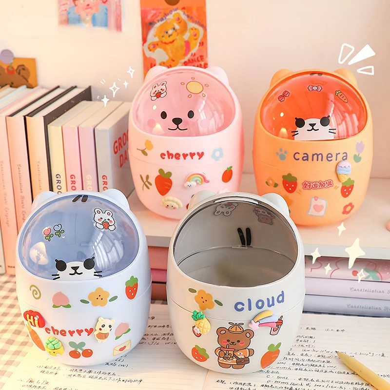 Bear Desktop Trash Can Storage Organizer for Desk trash can desktop trash can