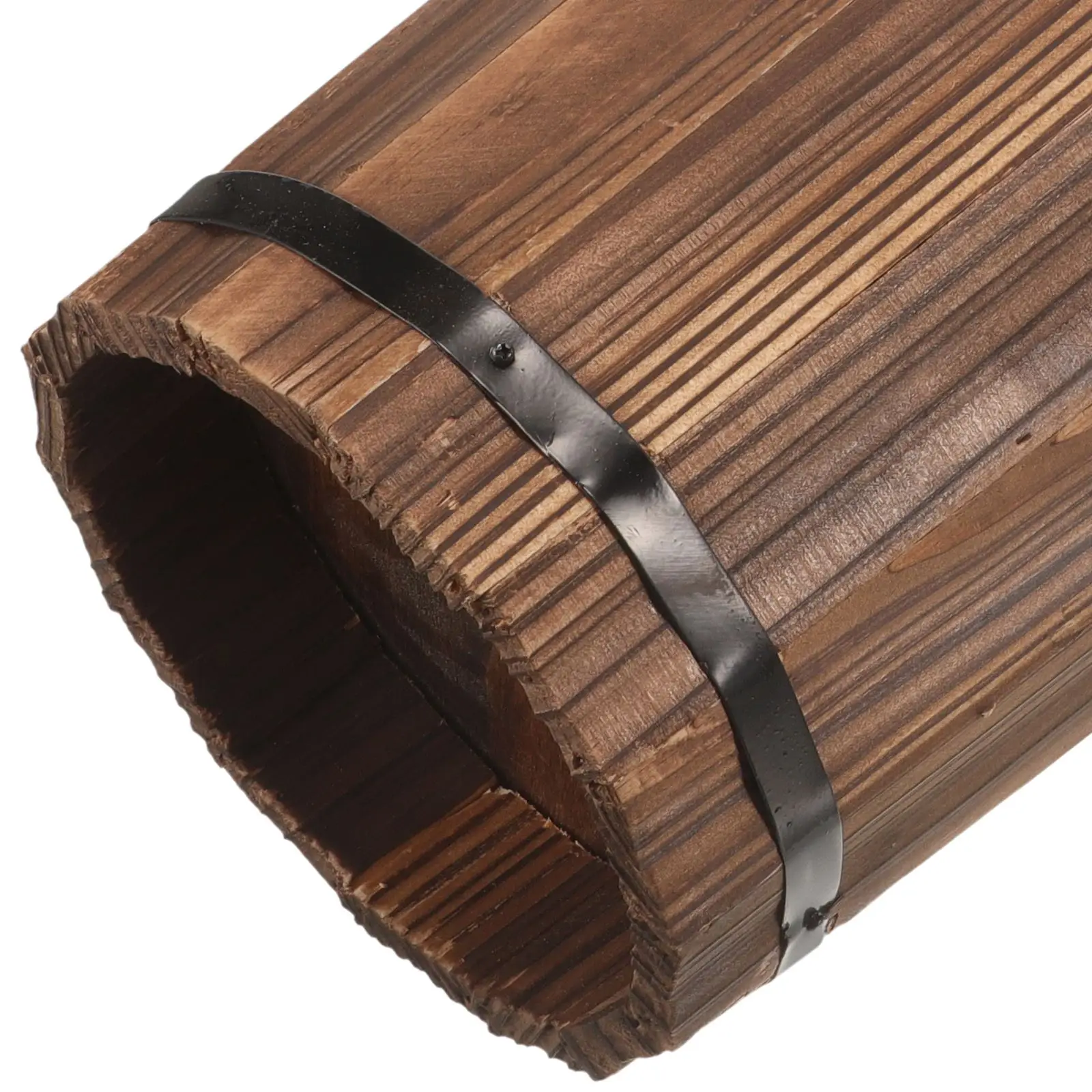 1pc Wooden Umbrella Bucket Stand Hotel Vinegar Walking Stick Wicker Shelf Stands For Entryway Outdoor Space-Saving Holder Office