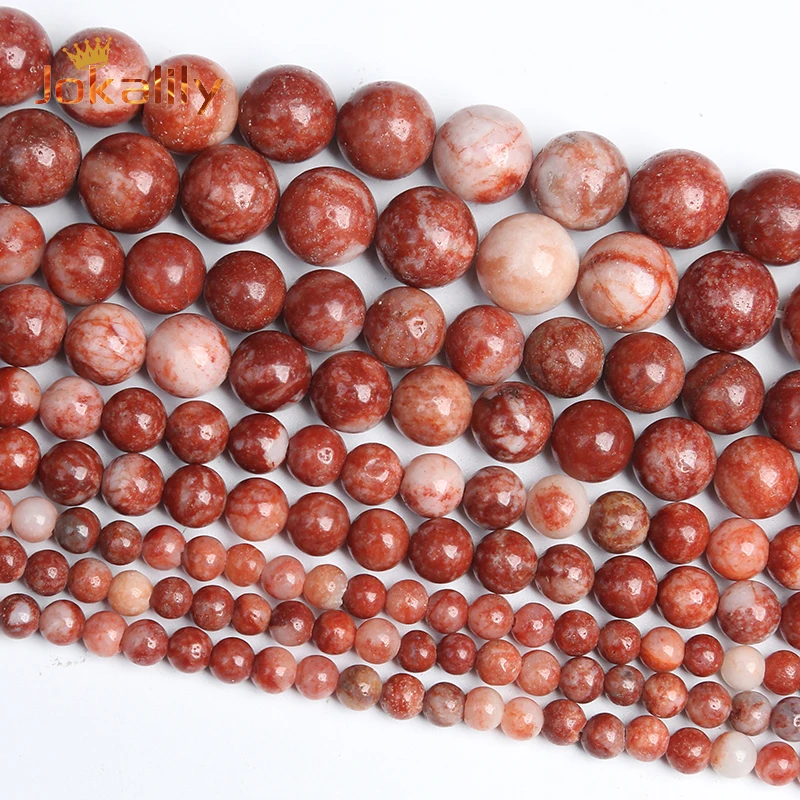 

Natural Red Jaspers Stone Round Loose Beads Spacers Beads For Jewelry Making DIY Bracelet Necklace Accessories 6 8 10mm 15" Inch
