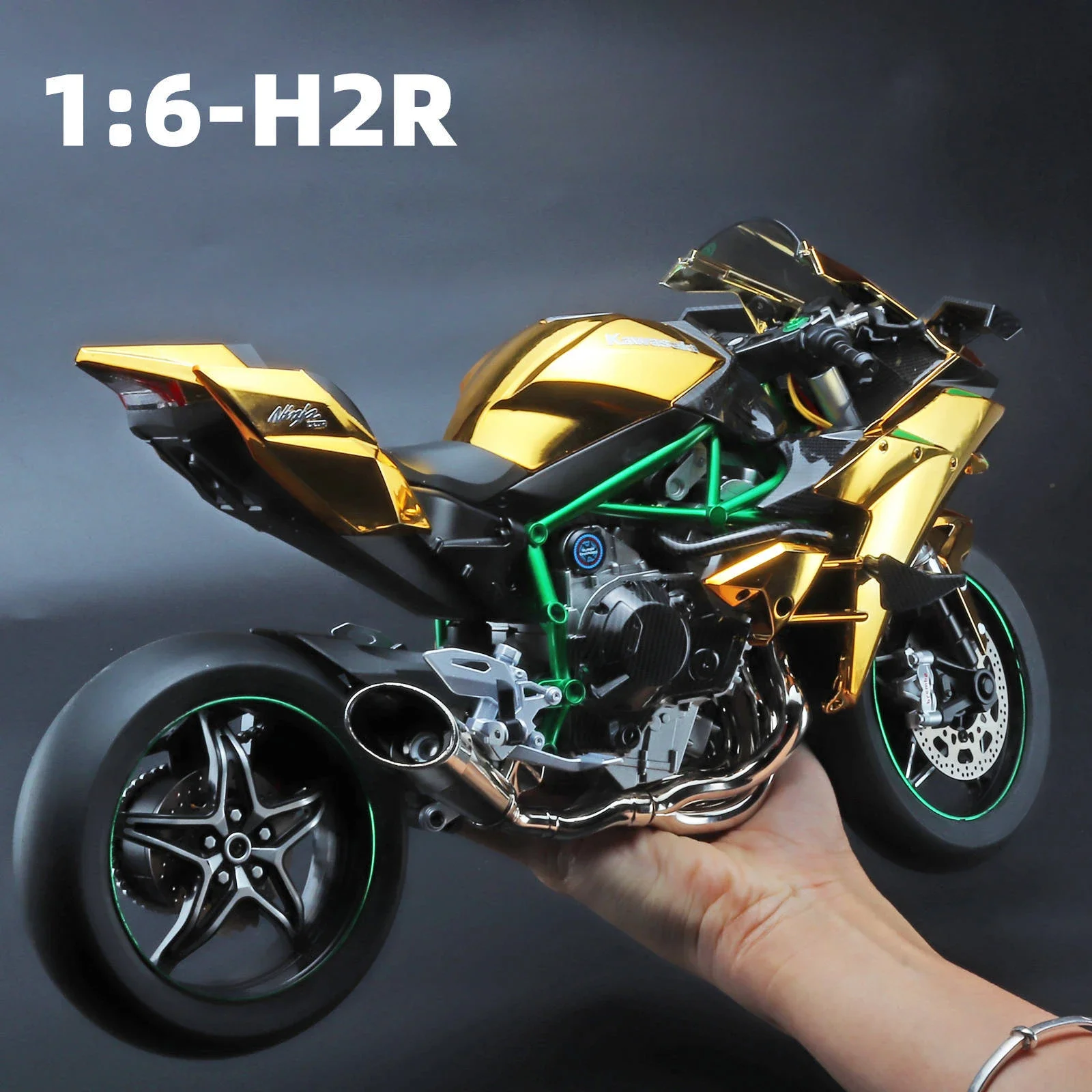 新品　1/6　カワサキ　H2R　バイク完成品　アクションフィギュア Simulation Alloy 1/6 Scale Kawasaki NINJA H2R Racing