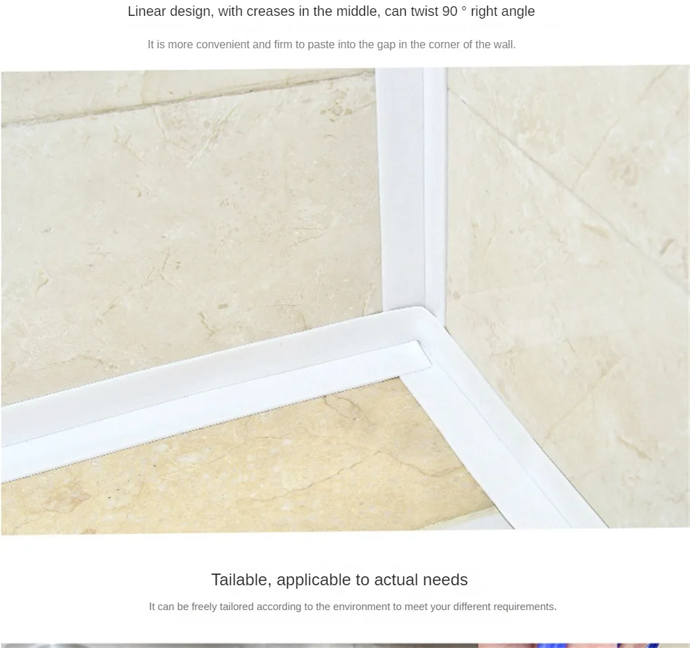 Description Picture 4 of itemPVC Waterproof Wall Sticker Self-adhesive Sink Stove Crack Strip Kitchen Bathroom Bathtub Corner Sealant Strip New Style Caulk