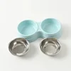 1 PCS Dual Bowl Stainless Steel Double Pet Bowls for Dogs and Cats - Non-Skid Base - Perfect for Food and Water - Easy to Clean 5