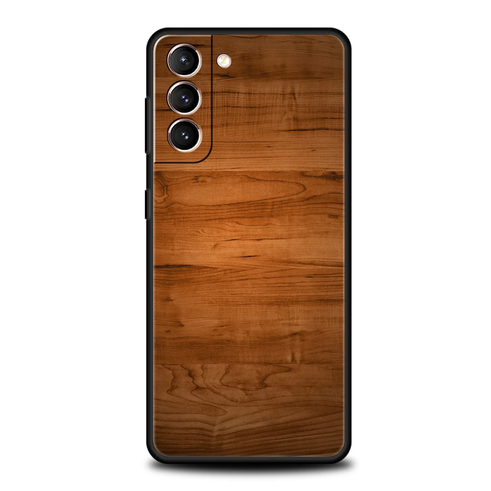 Carved Wood Silicone Phone Case - Elegant Protective Cover