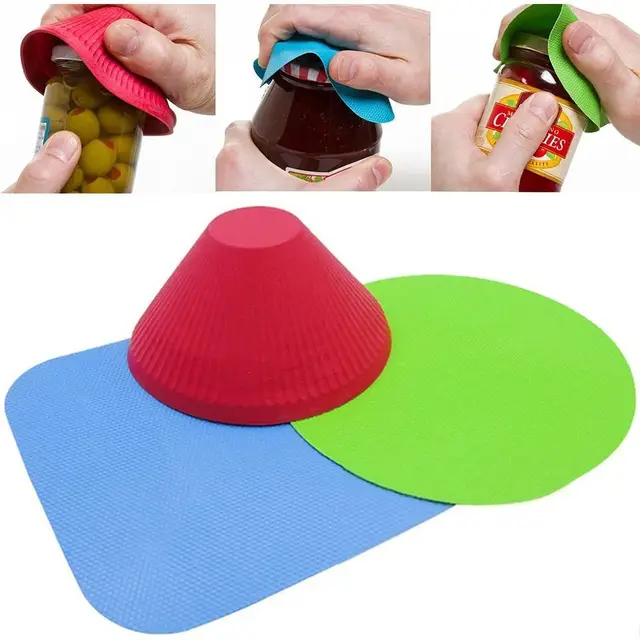 1 bloc d'ouvre-bocal en silicone! Aide à prise réutilisable multicolore pour personnes âgées – Outil de cuisine facile et idée cadeau 1