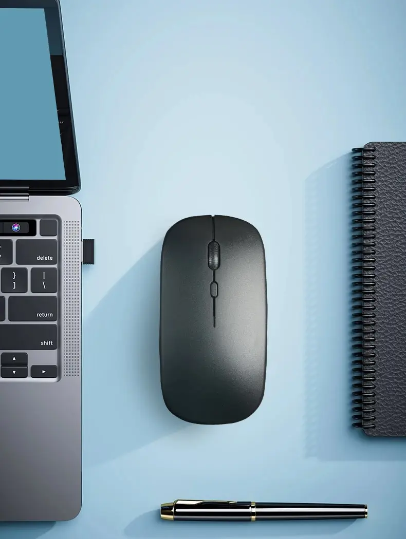 Portable Silent Wireless Mouse USB and Type-C Dual Mode 3 Adjustable DPI for Laptop Mac MacBook Android PC