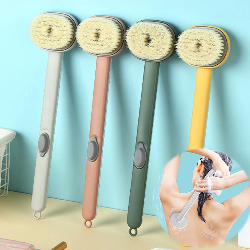 Multifunctional Detachable Bath Brush Back Body Bath Shower Sponge Scrubber Brushes With Handle Massager Bathroom Brush