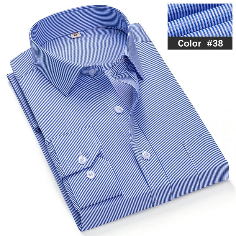 Men's Classic Blue Striped Long Sleeve Casual Shirt