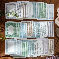 30Sheets Material Base Paper Memo color Book Plant border Writing Decorative Monet Notebooks Writing package Scrapbook 114*75MM 1