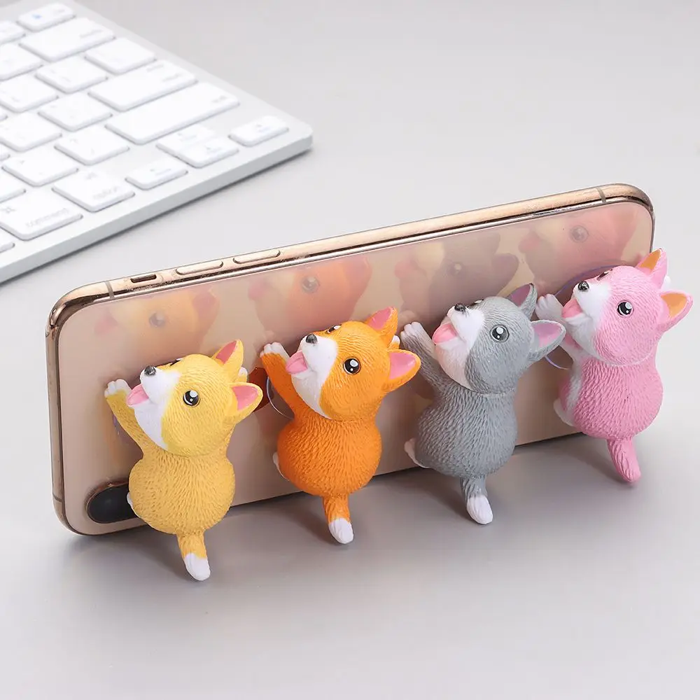 iphone holder for car Cute Dog Desktop Stand Phone Holder Accessories For Mobile Phones PVC Smart Phone Bracket For iPhone Samsung Huawei Xiaomi mobile holder for hand