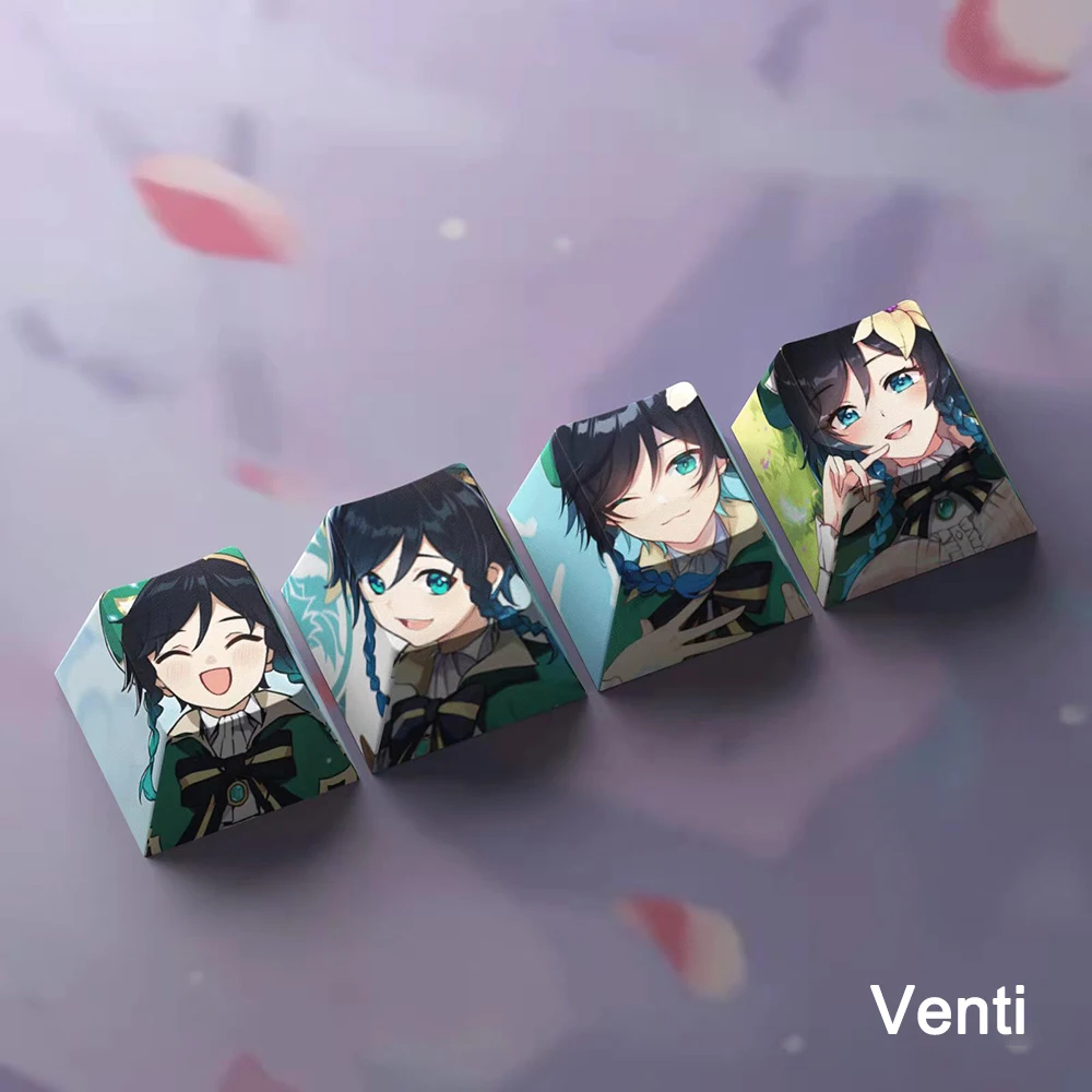 Keycaps Teclas Conjunto Jogo Genshin Impacto Keycaps Cereja Perfil Anime Pbt Keycap para Teclado Mecânico Personalizado Ganyu Hutao Keqing - Imagem 2