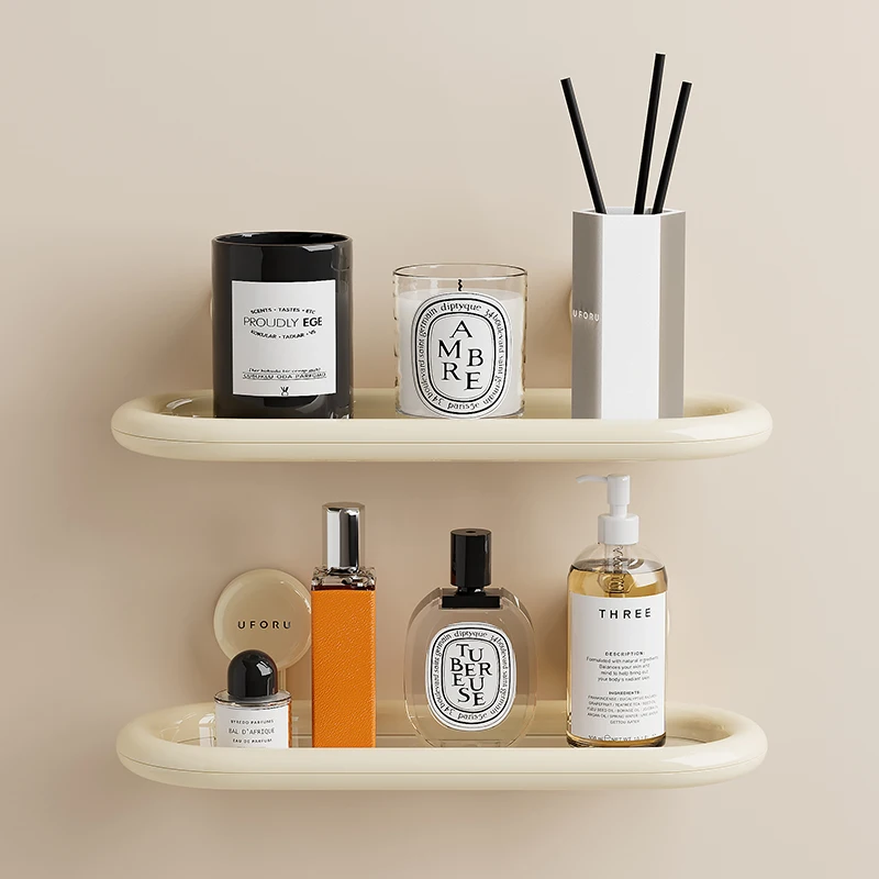 UFORU Bathroom storage shelf perforation-free suction cup wall hanging wall hanging shelf Toiletries and cosmetics storage shelf 2