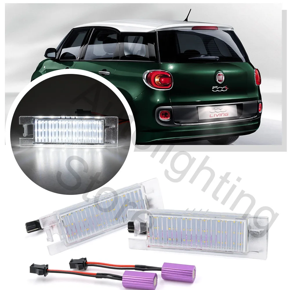 2X Led Numero Targa Luce Gruppo Lampada Per Fiat 500L 500X Bravo Brava Grande Punto Evo Tipo Doblo Linea Car Styling