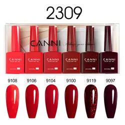 CANNI Hema-Free Nail Gel Polish - Fall Collection: Gorgeous Red & Nude Jelly Tones - Long-Lasting Shine, 9ml (2309 6PCS KIT)
