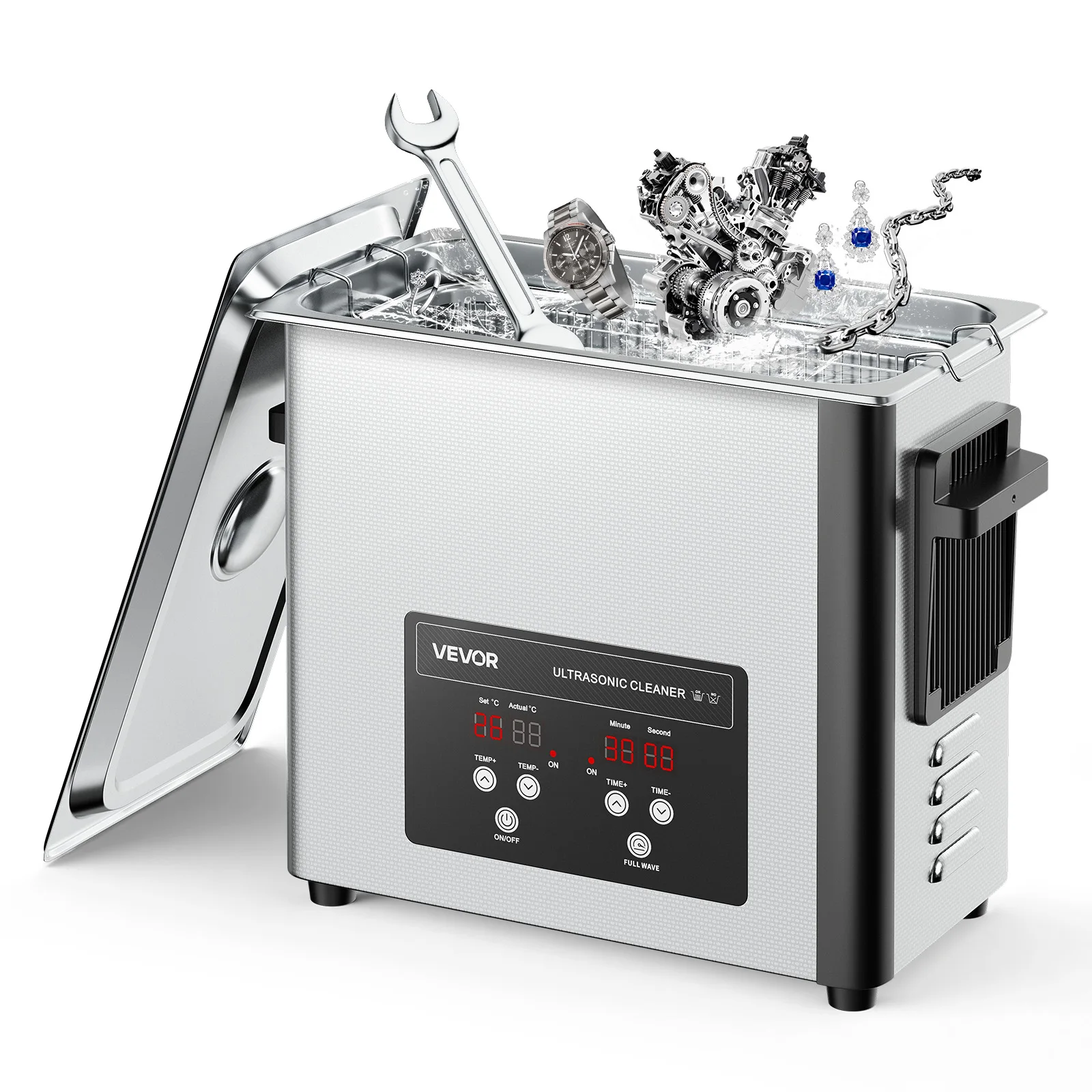 SucceBuy 6L 10L 15L 30L Ultrasonic Cleaner Stainless Steel Ultrasonic Cleaning Bath Machine for Watches Razors Jewelry Coins 1