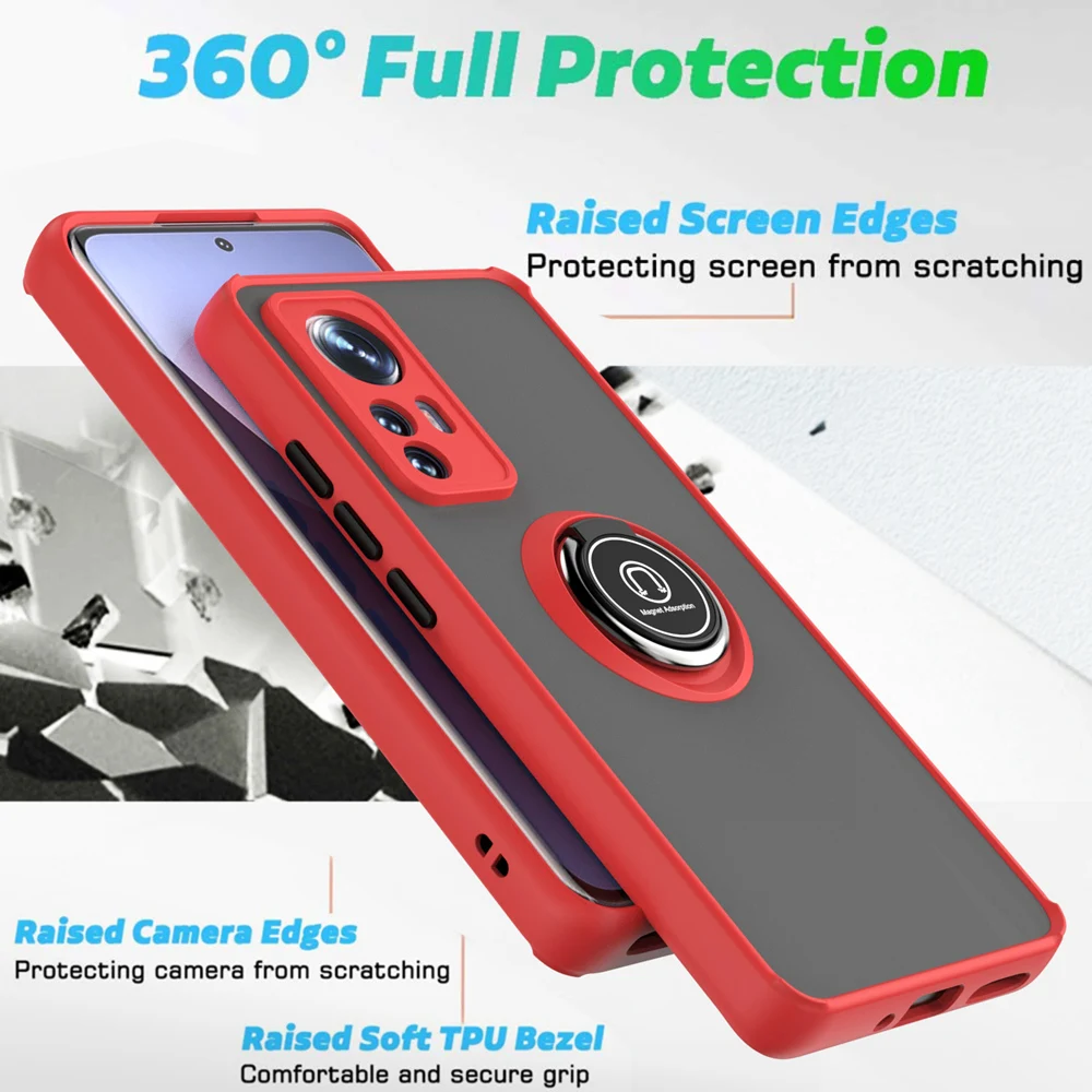 Shockproof Phone Case With Ring Stand For Xiaomi 12 Series_voghion.com