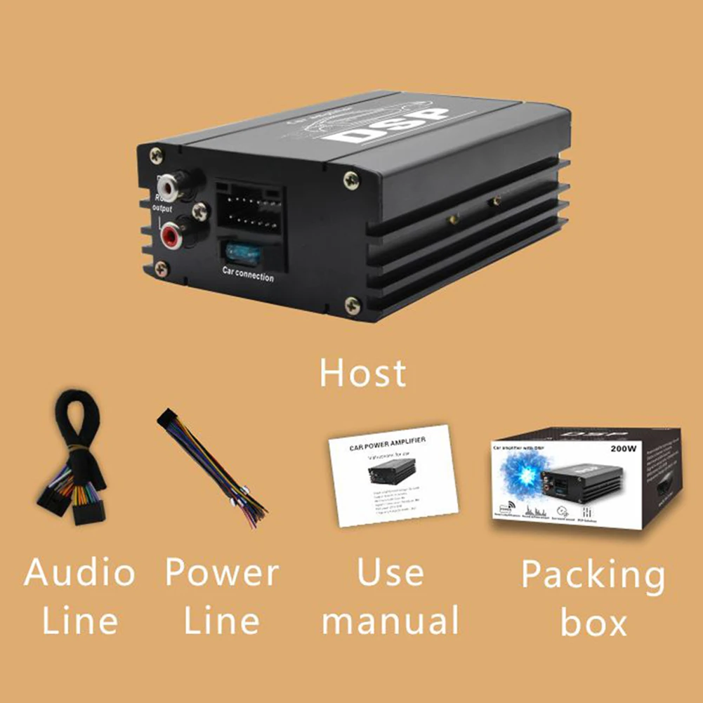 4x50W DSP Car Power Amplifier 4 Channel Audio Digital Sound Processor Car DSP Amplifier for Car Audio Enhancement