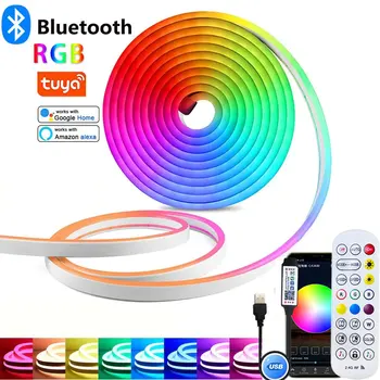 5V Usb Led Neon Strip Light Neon Sign Waterproof Neon Rope Lights Flexible Silicone Lamp Home Decoration With Bluetooth Tuya App