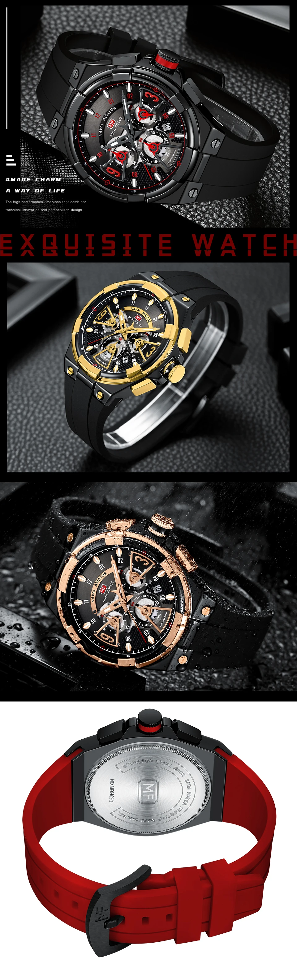 Luxury Men Multifunction Sport Wrist Watches