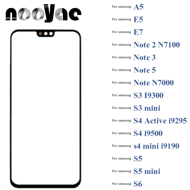 Per Samsung Galaxy A5 E5 E7 Nota 2 3 5 S3 S4 S5 Mini Active S6 N7100 N7000 Digitalizzatore Sensore Lcd Touch Screen Lente In Vetro