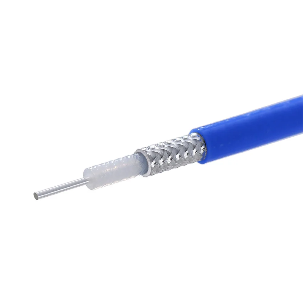 

Superbat Formable 086 Semi-Flexible Coax Cable with Tinned Copper Braid Outer Conductor and Blue FEP Jacket 1 Meter