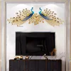 Modern Creative Wall Clock Wall  Peacock Clock Wall Clock Living Room Decoration Home Decor European Light Luxury Silent Clocks 2