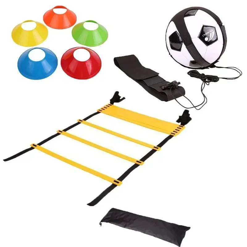 Football Speed Agility Ladder with soccer ball juggle bag auxiliary circling training belt football training disc cones obstacle