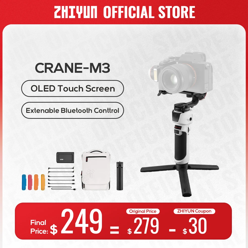 Zhiyun Ufficiale Crane M3 Gru M3 Gimbal Per Fotocamere Mirrorless Smartphone Action Cam Stabilizzatore Palmare Per Fotocamera Iphone 14 Pro Max