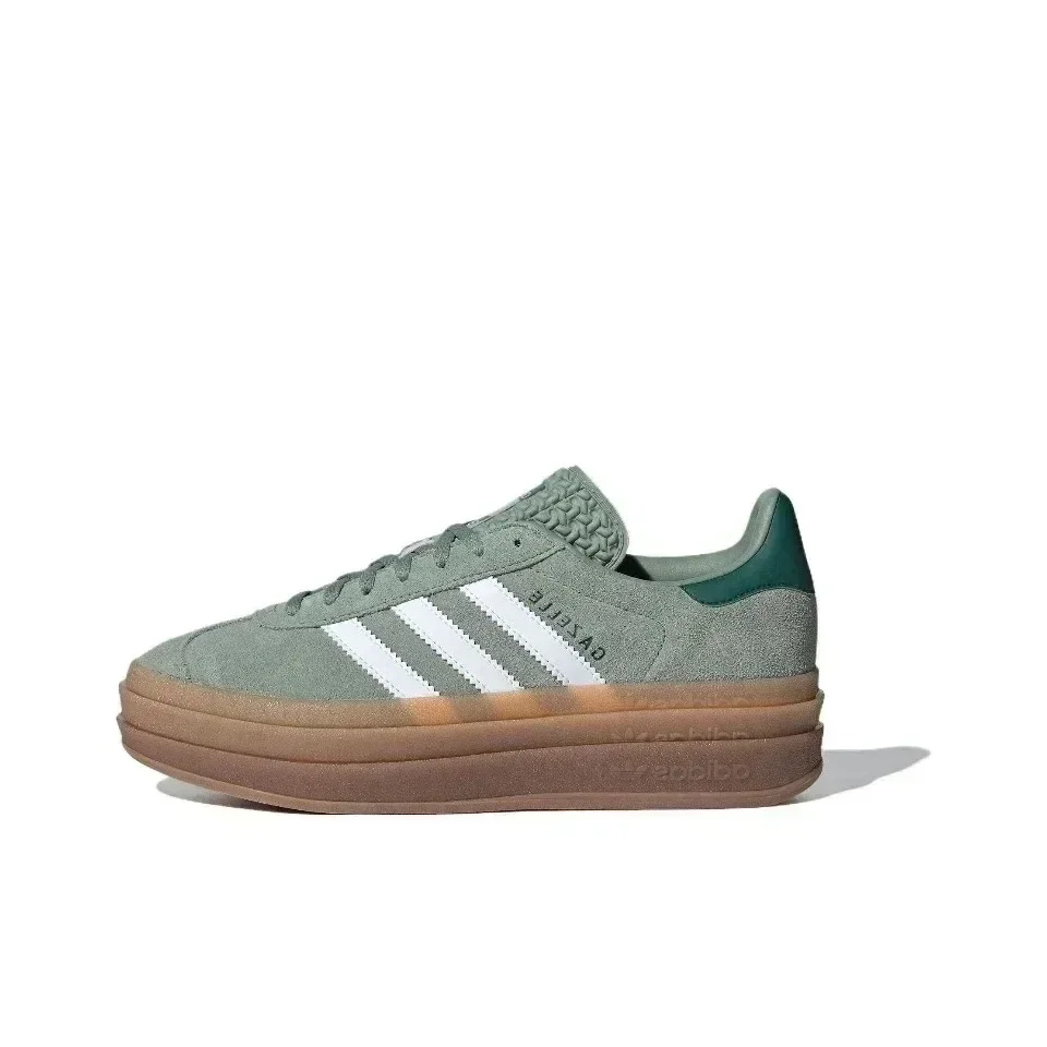 Sports Board Shoes Adidas Gazelle Bold Silver Green Gum ID6998 Originals Skateboarding Shoes Mens Womens Low-top Thick Sole Casual Non-slip Wear