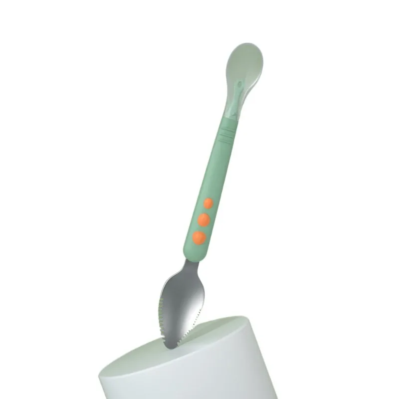 

Baby Mud Scraping Spoon Supplementary Food Tool Dredging Baby Fruit Mud Double-head Apple Scraping Tableware